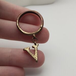 Vintage‎ initial V necklace pendant charm customized gift idea